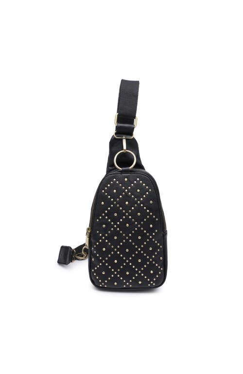 Moda Luxe Regina Studded Sling Backpack In Black