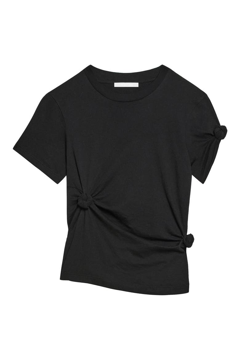 Knot Detail Cotton Baby Tee, Alternate, color, BLACK