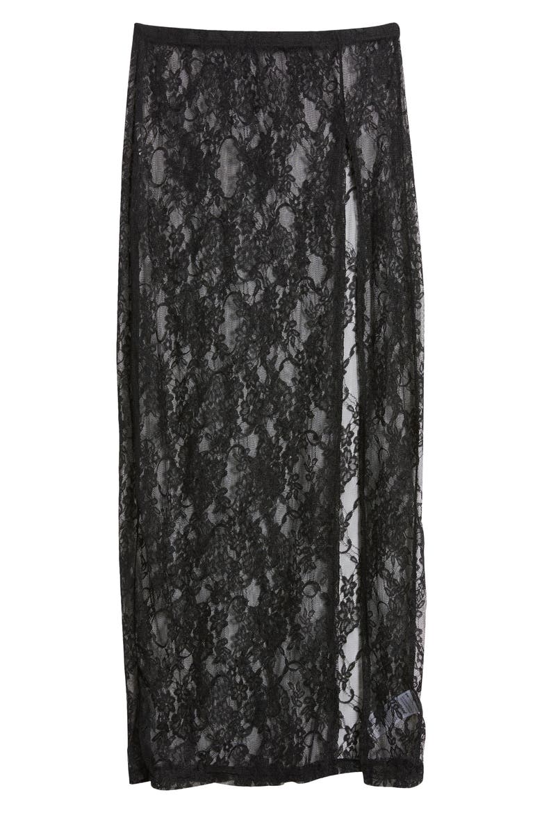 Aura Low Rise Lace Maxi Skirt, Alternate, color, BLACK