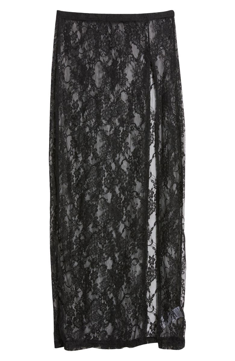 EDIKTED Aura Low Rise Lace Maxi Skirt, Alternate, color, Black
