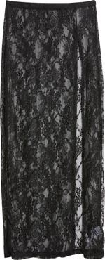 EDIKTED Aura Low Rise Lace Maxi Skirt