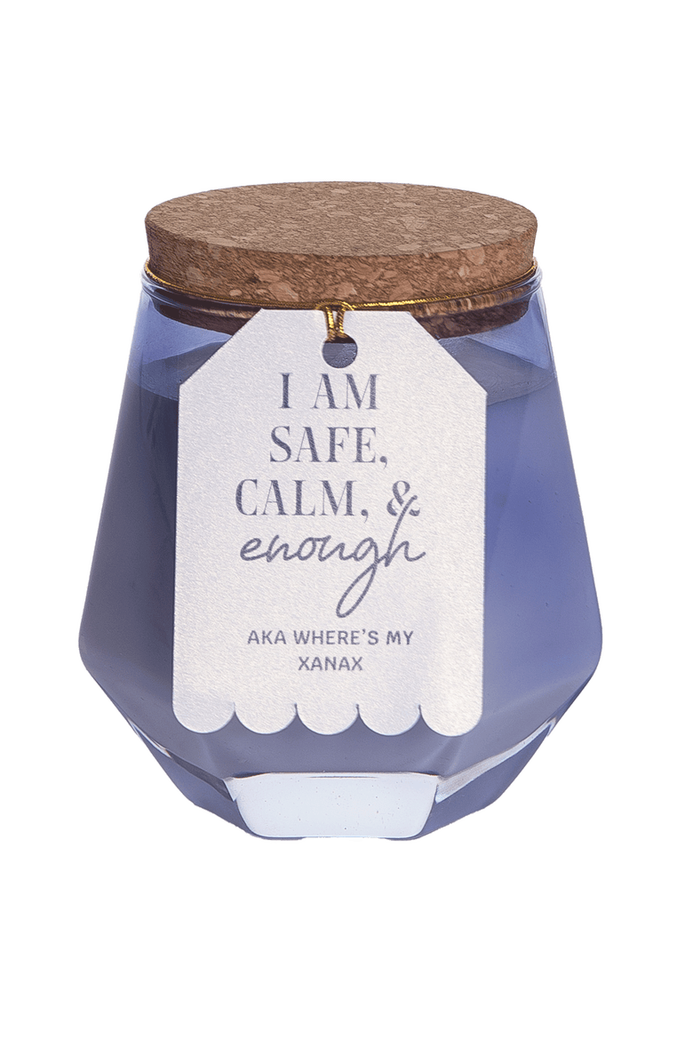Safe and Calm Purple Geometric Candle Wax Purple 7.7 oz Burn Time 36, Main, color, Clear