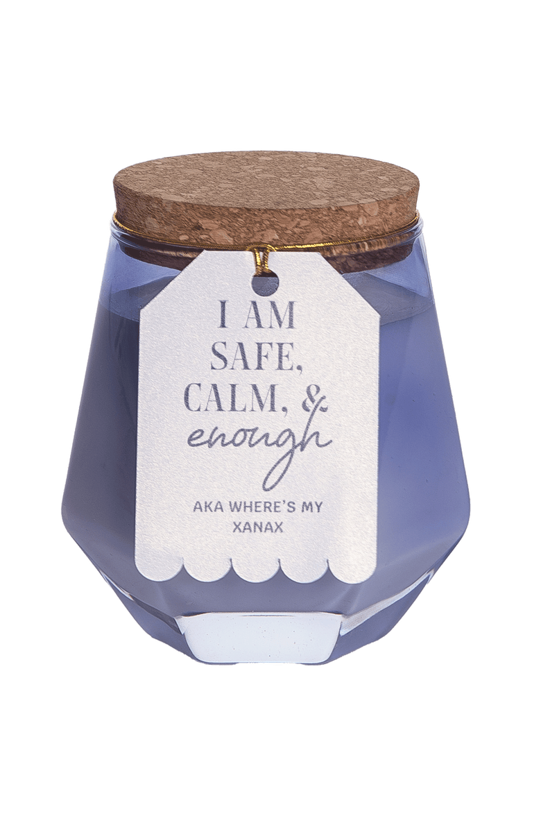 Totalee Gift Safe and Calm Purple Geometric Candle Wax Purple 7.7 oz Burn Time 36, Main, color, Clear