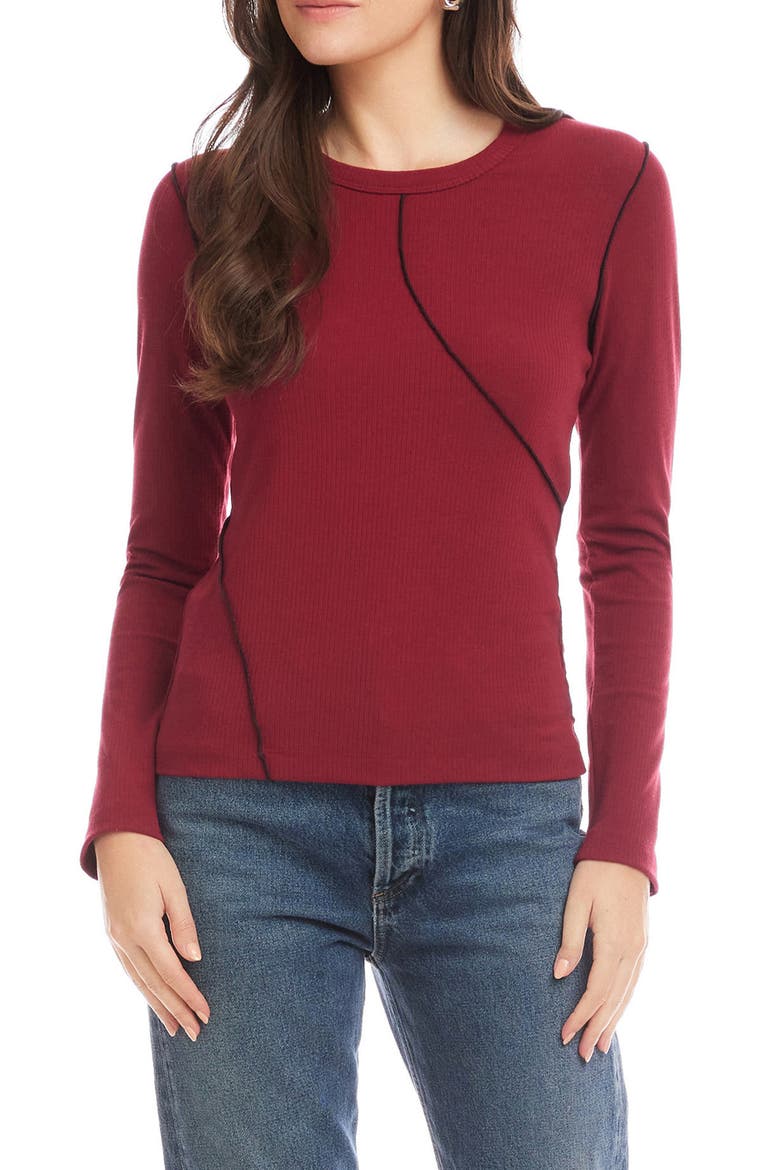 Elissa Rib Top, Main, color, BRICK
