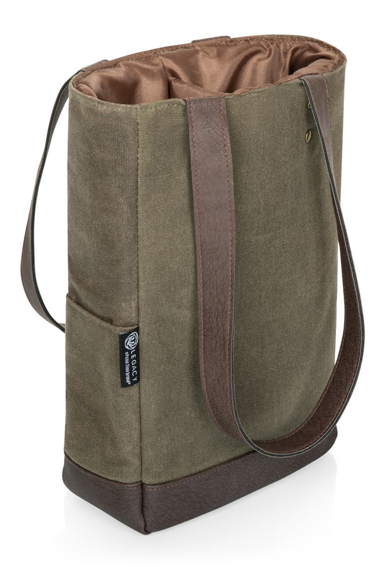 2 Bottle Insulated Wine Cooler Bag, Main, color, GREEN