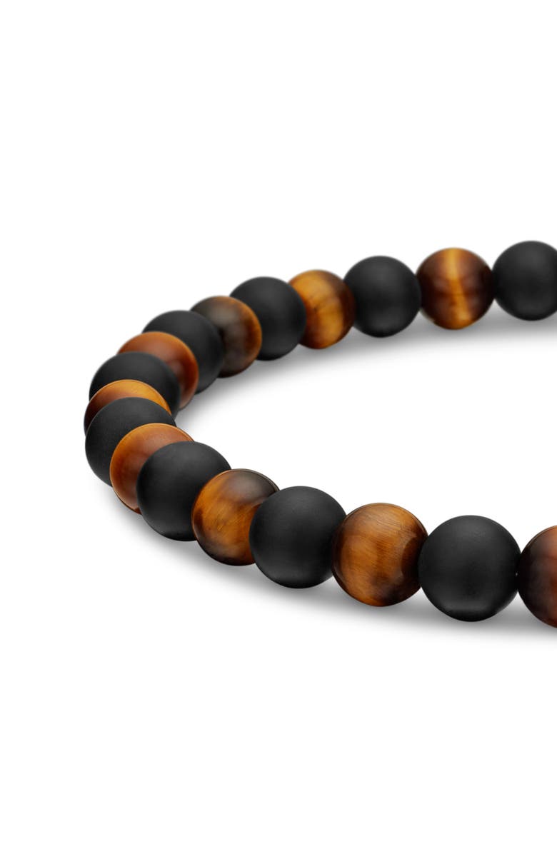 David Yurman Men's Alternating Stone Beaded Bracelet, Alternate, color, Silver