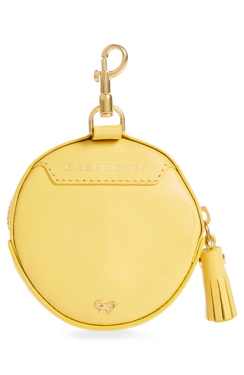 Anya Hindmarch Wink Canvas Earbud Pouch, Alternate, color, Lemon Curd / Yellow Jade