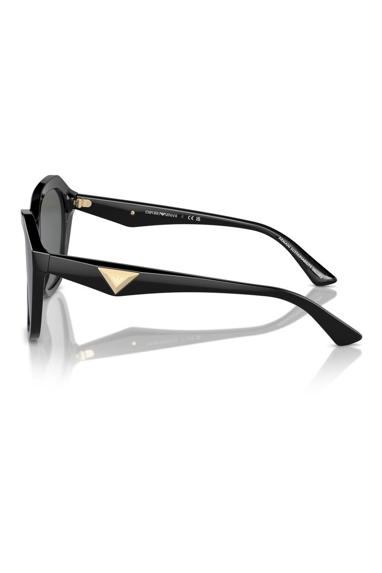 56mm Irregular Sunglasses, Alternate, color, SHINY BLACK / DARK GREY