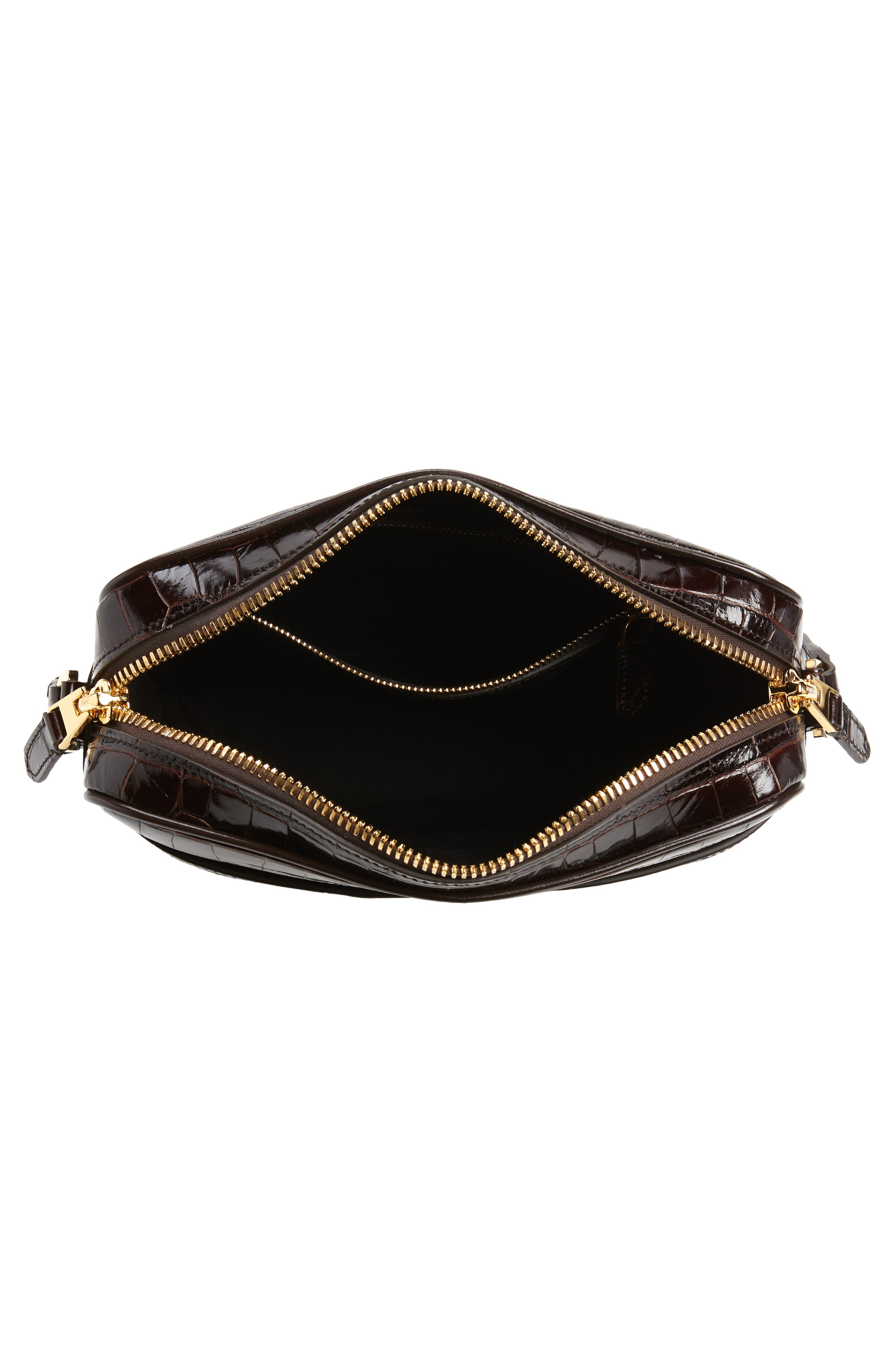 TOM FORD Small Croc Embossed Leather Messenger Bag, Alternate, color, 