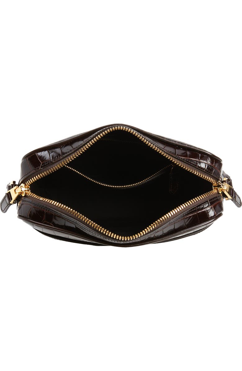 TOM FORD Small Croc Embossed Leather Messenger Bag, Alternate, color,