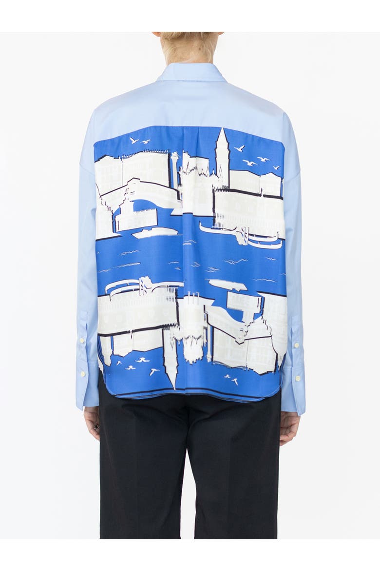 Sirene Scarf back shirt, Alternate, color, Pale Blue/Lagoon