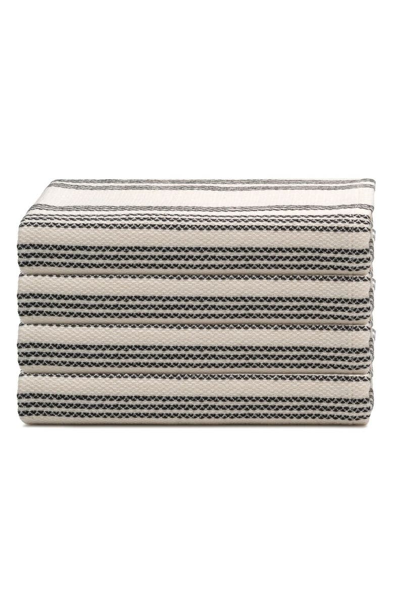 Oliviera Home Allora Turkish Cotton Hand & Kitchen Towel Bundle, Main, color, Black