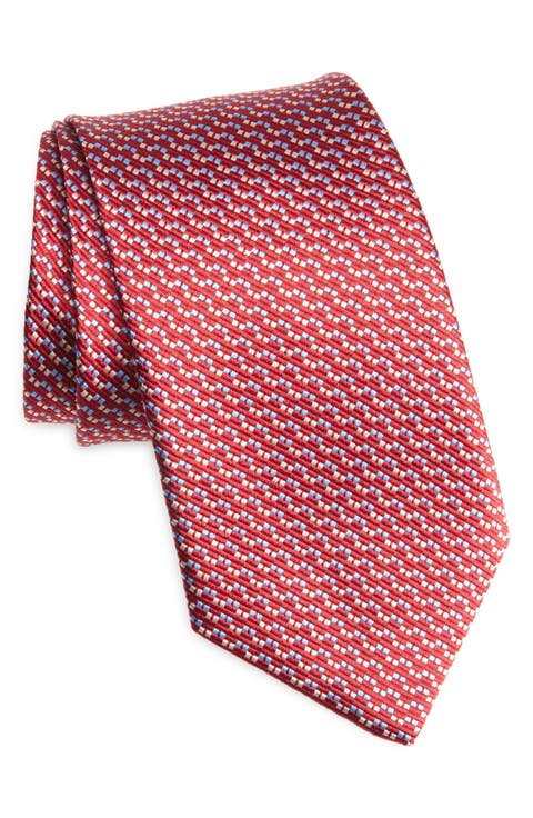Geometric Pattern Silk Jacquard Tie