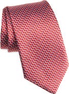 David Donahue Geometric Pattern Silk Jacquard Tie
