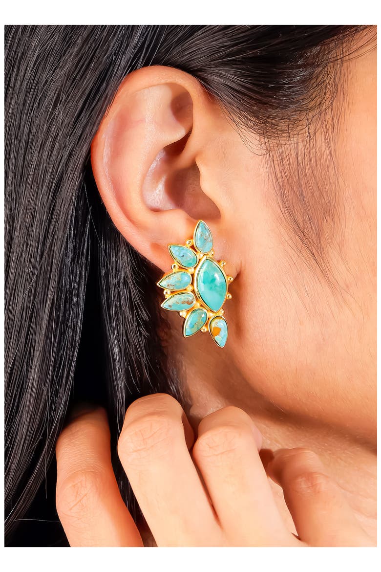 Mohave Turquoise Earrings, Alternate, color, BLUE
