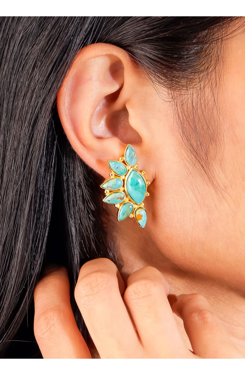 YS GEMS Mohave Turquoise Earrings, Alternate, color, Blue
