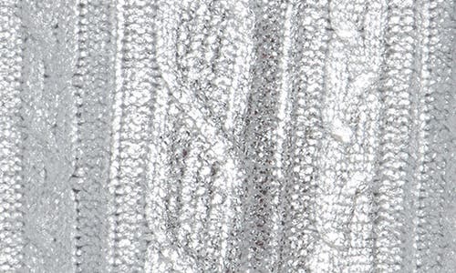 Vigoss Metallic Cable Stitch Sweater Tank In Silver