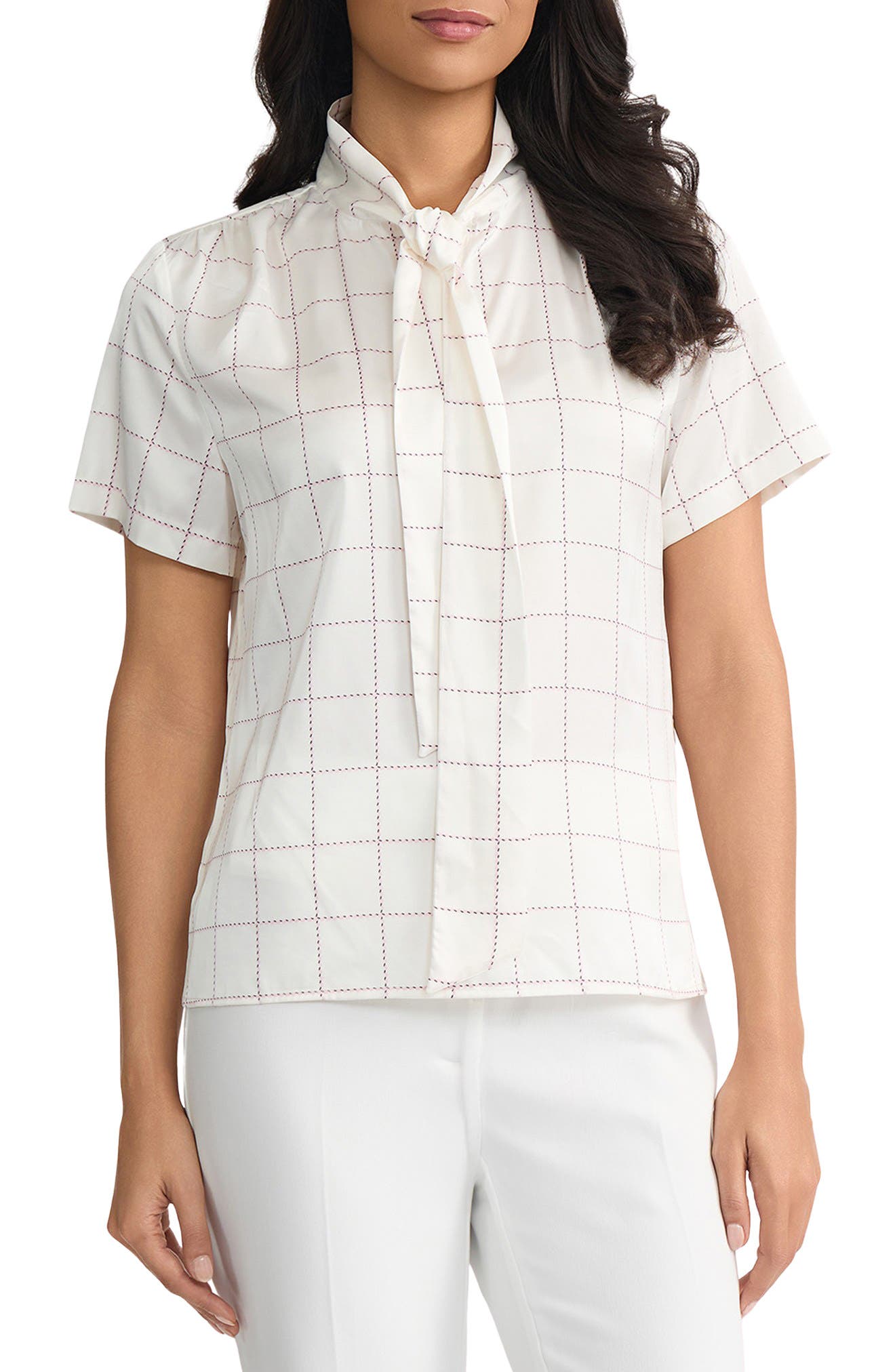 Tie Neck Satin Top