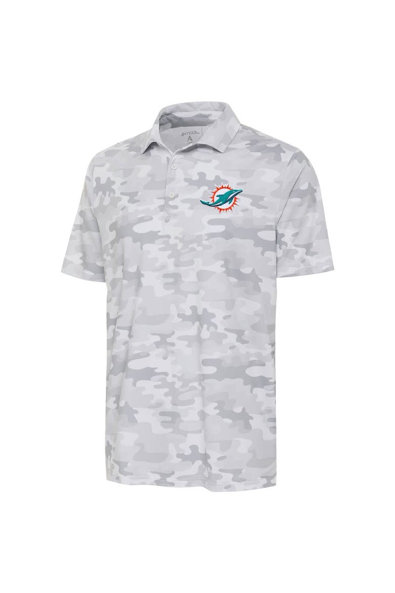 Men's Antigua White Miami Dolphins Collide Polo, Alternate, color, White