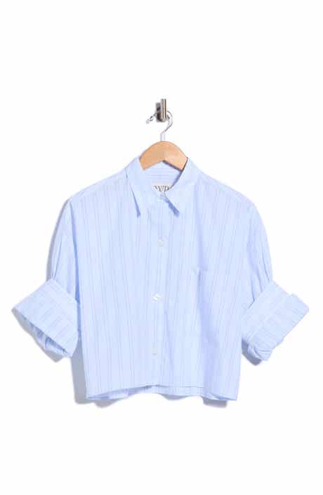 Next Ex Stripe Crop Button-Up Shirt