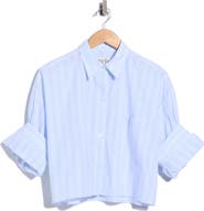 TWP Next Ex Stripe Crop Button-Up Shirt