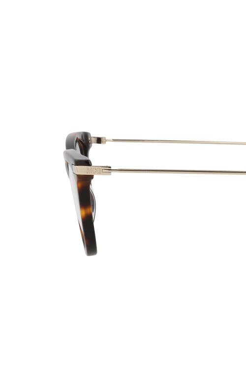 Alexander Mcqueen Mcqueen 47mm Cat Eye Optical Glasses In Havana Gold Transparent