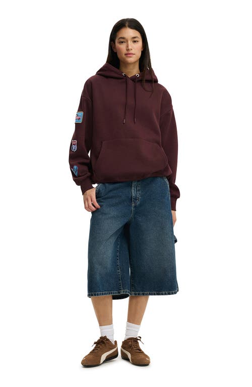 Cotton On Premium Oversized Graphic Hoodie In Brown