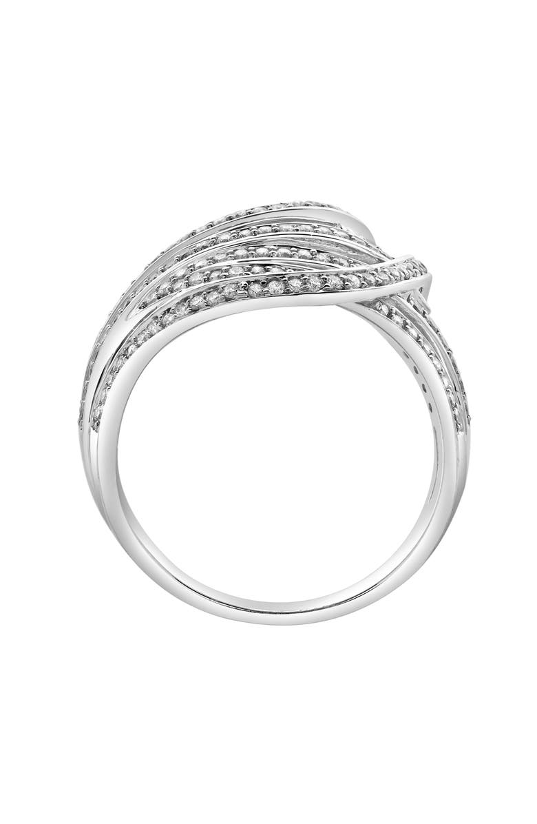 LuvMyJewelry Marina 14K Gold Round Diamond Studded Dome Ring - 0.84cts, Alternate, color, 14K White Gold