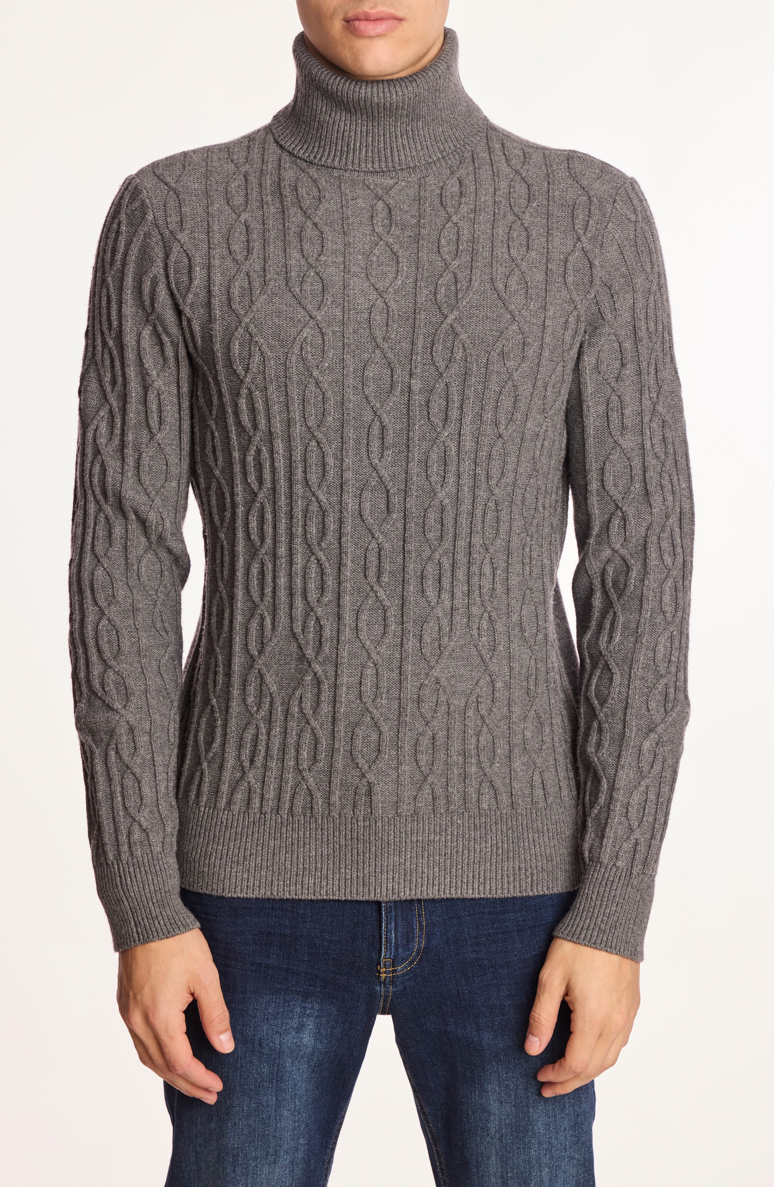 PAISLEY & GRAY Cable Stitch Turtleneck Sweater