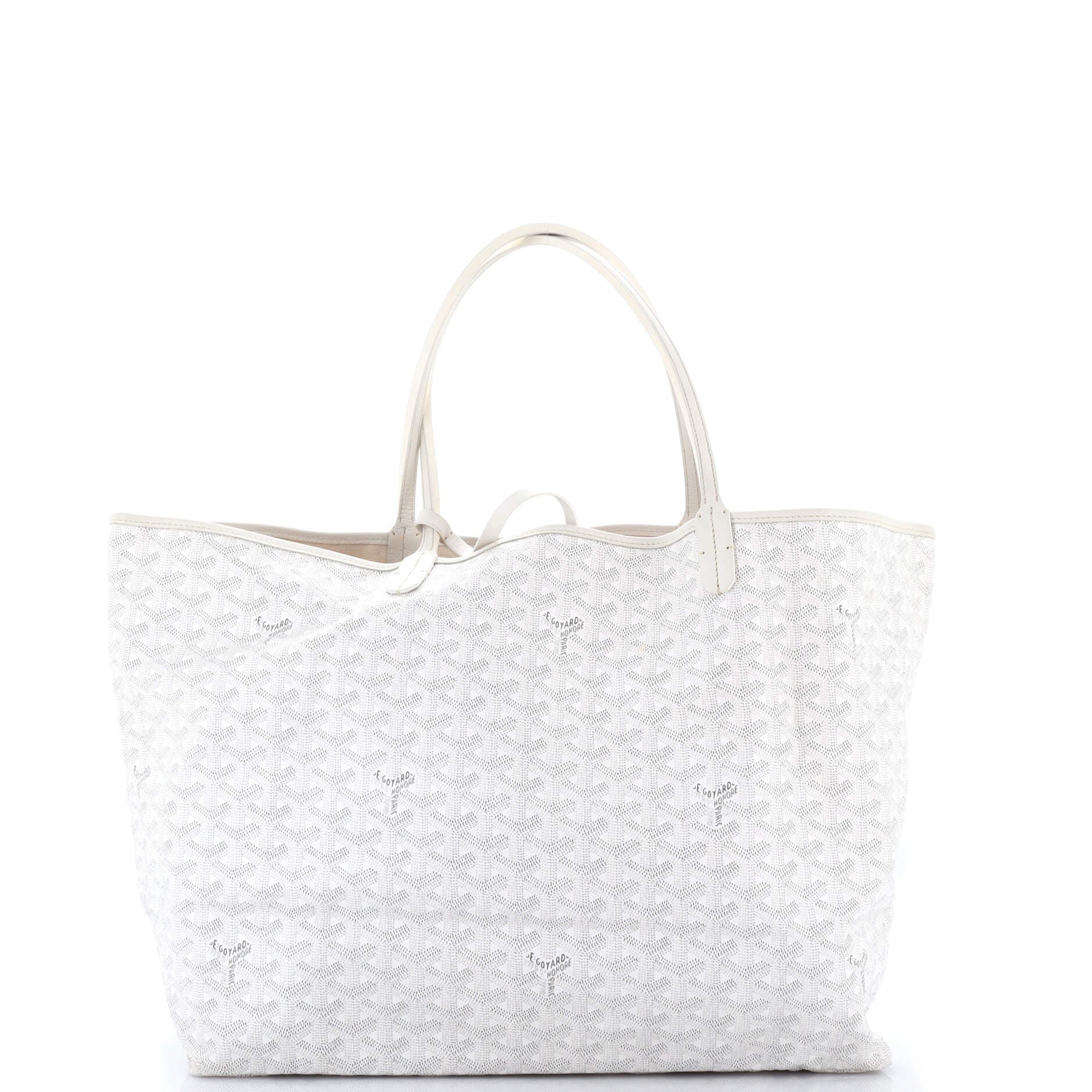 Pre-Owned Goyard Saint Louis Tote Printed Coated Canvas GM, Alternate, color, White