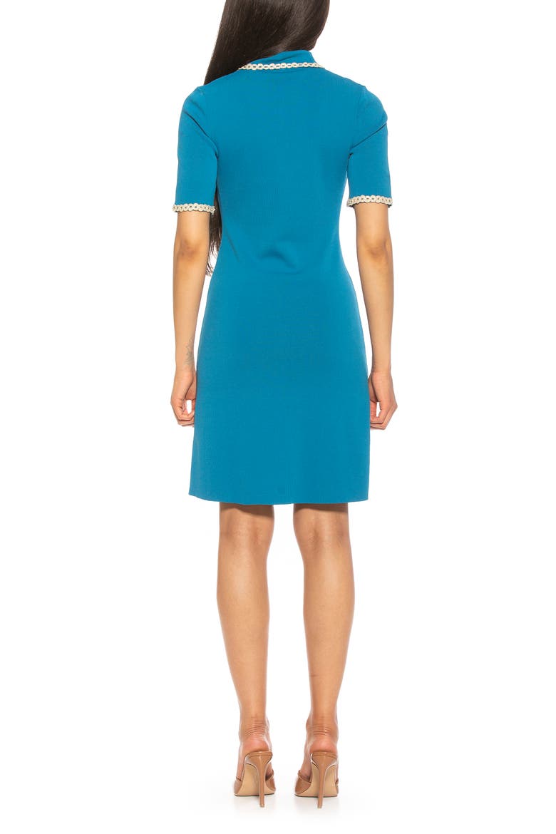 Piper Short Sleeve Knit Dress, Alternate, color, TEAL/ WHITE