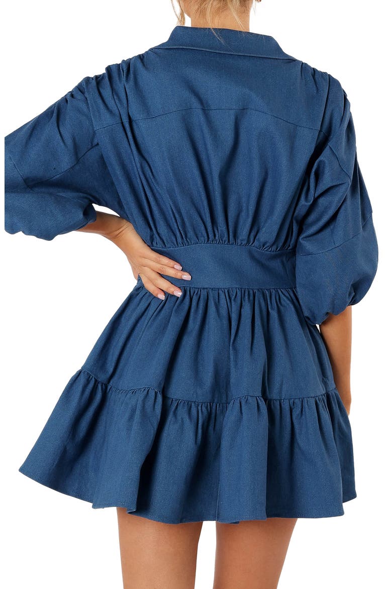 Francis Balloon Sleeve Denim Minidress, Alternate, color, BLUE DENIM