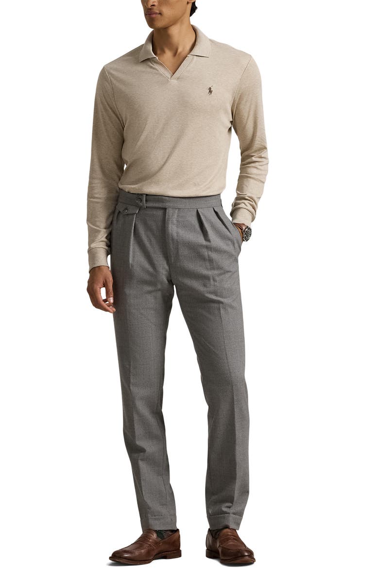 Polo Ralph Lauren Johnny Collar Long Sleeve Cotton Interlock Polo, Alternate, color, 