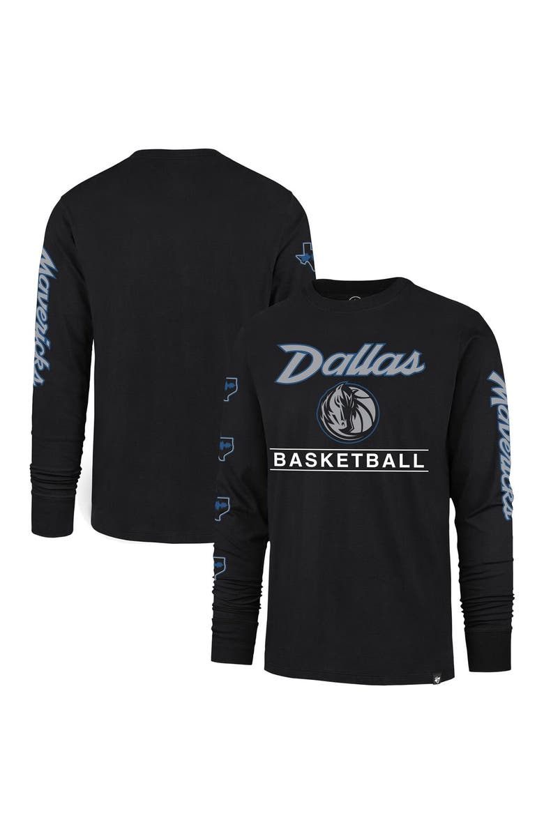 '47 Men's '47 Black Dallas Mavericks 2023/24 City Edition Triplet Franklin Long Sleeve T-Shirt, Alternate, color,
