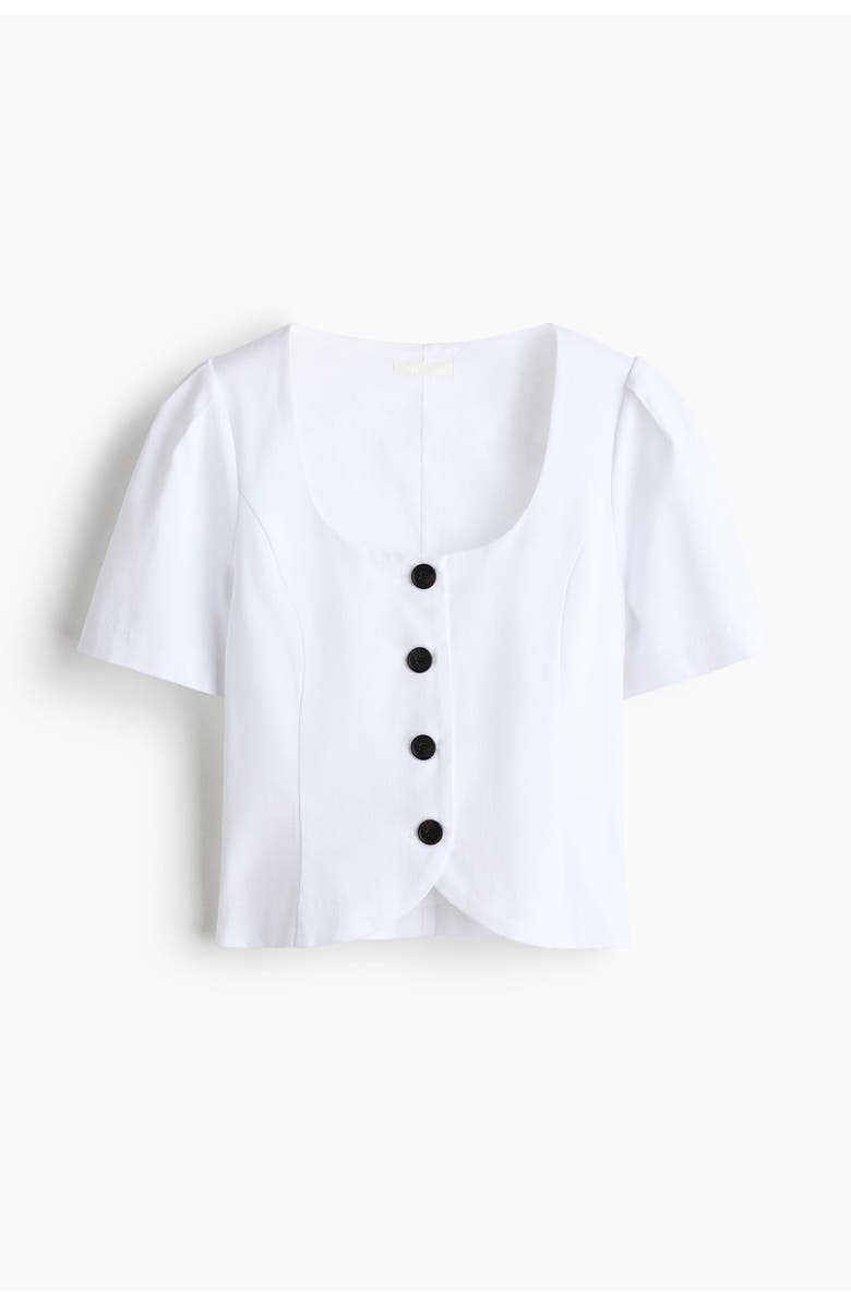 H&M Scoop-neck Blouse, Main, color, White