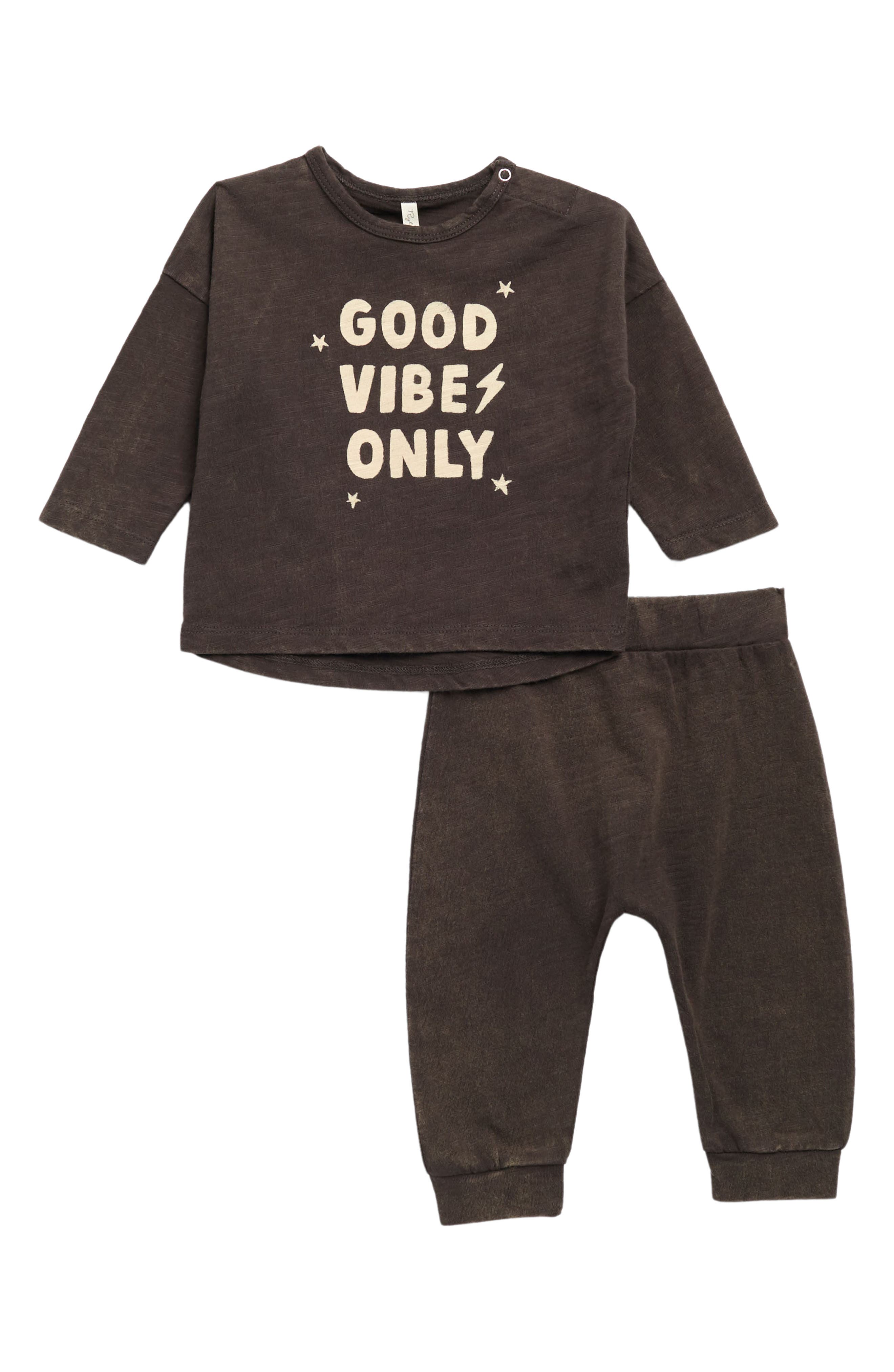 Rylee + Cru Good Vibes Only Graphic Sweatshirt & Joggers Set (Men ...