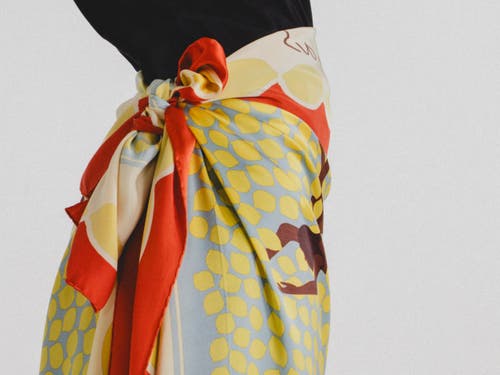 Alas X-large Printed Silk Scarf In Brown