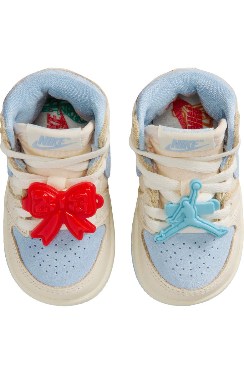 Jordan Kids' Air Jordan 1 Retro High OG Basketball Sneaker, Alternate, color, Pale Ivory/ Blue/ Coconut Milk