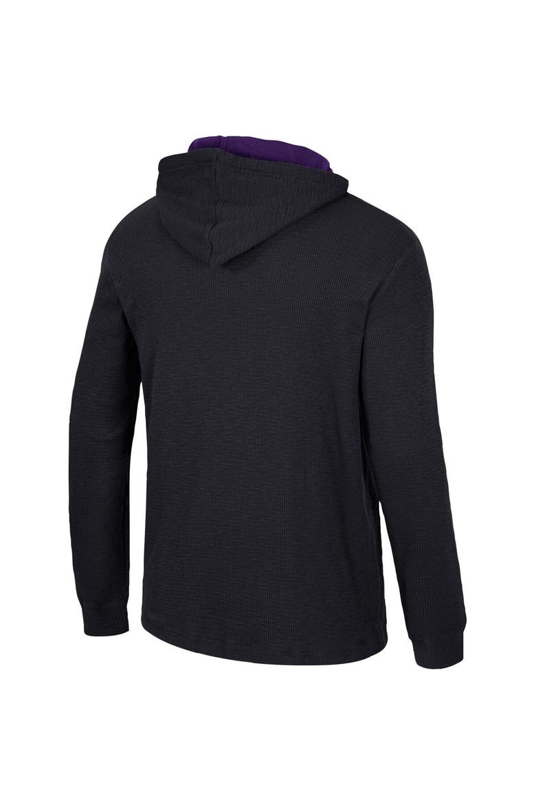 Men's Colosseum Black LSU Tigers Affirmative Thermal Hoodie Long Sleeve T-Shirt, Alternate, color, Black