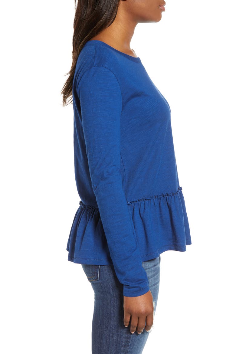 Peplum Tee, Alternate, color, BLUE MAZARINE