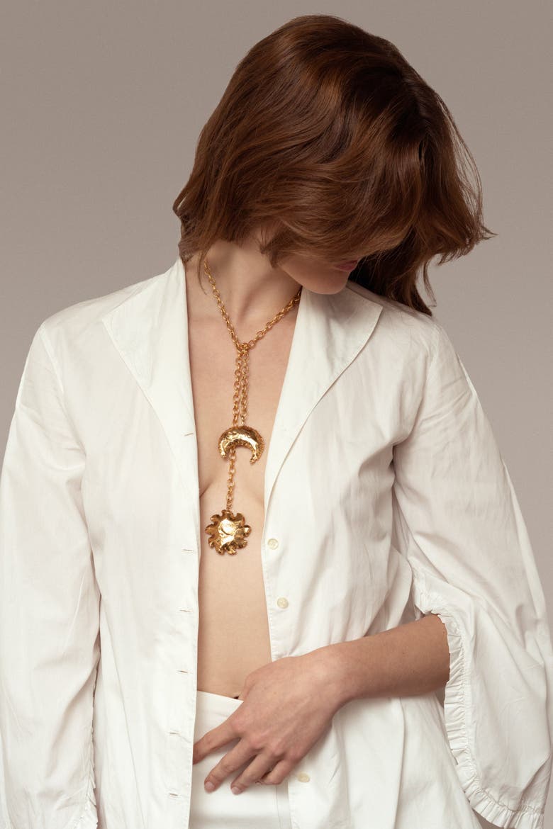 Sol y Luna Necklace, Alternate, color, GOLD