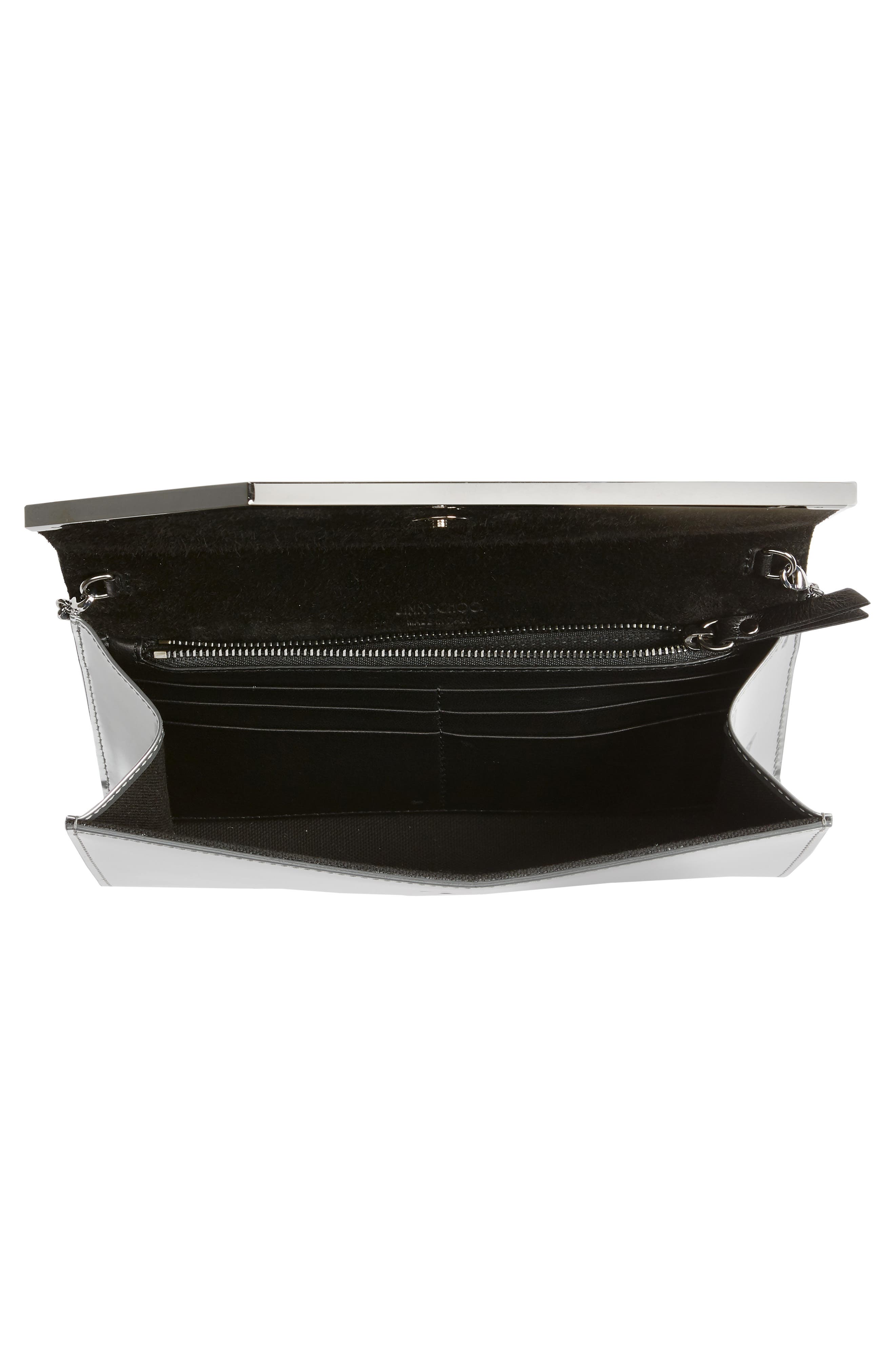 Jimmy Choo Emmie Metallic Leather Clutch, Alternate, color, 