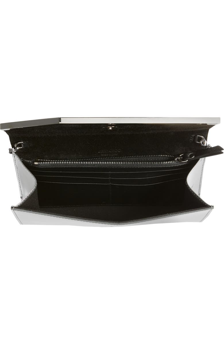 Jimmy Choo Emmie Metallic Leather Clutch, Alternate, color,