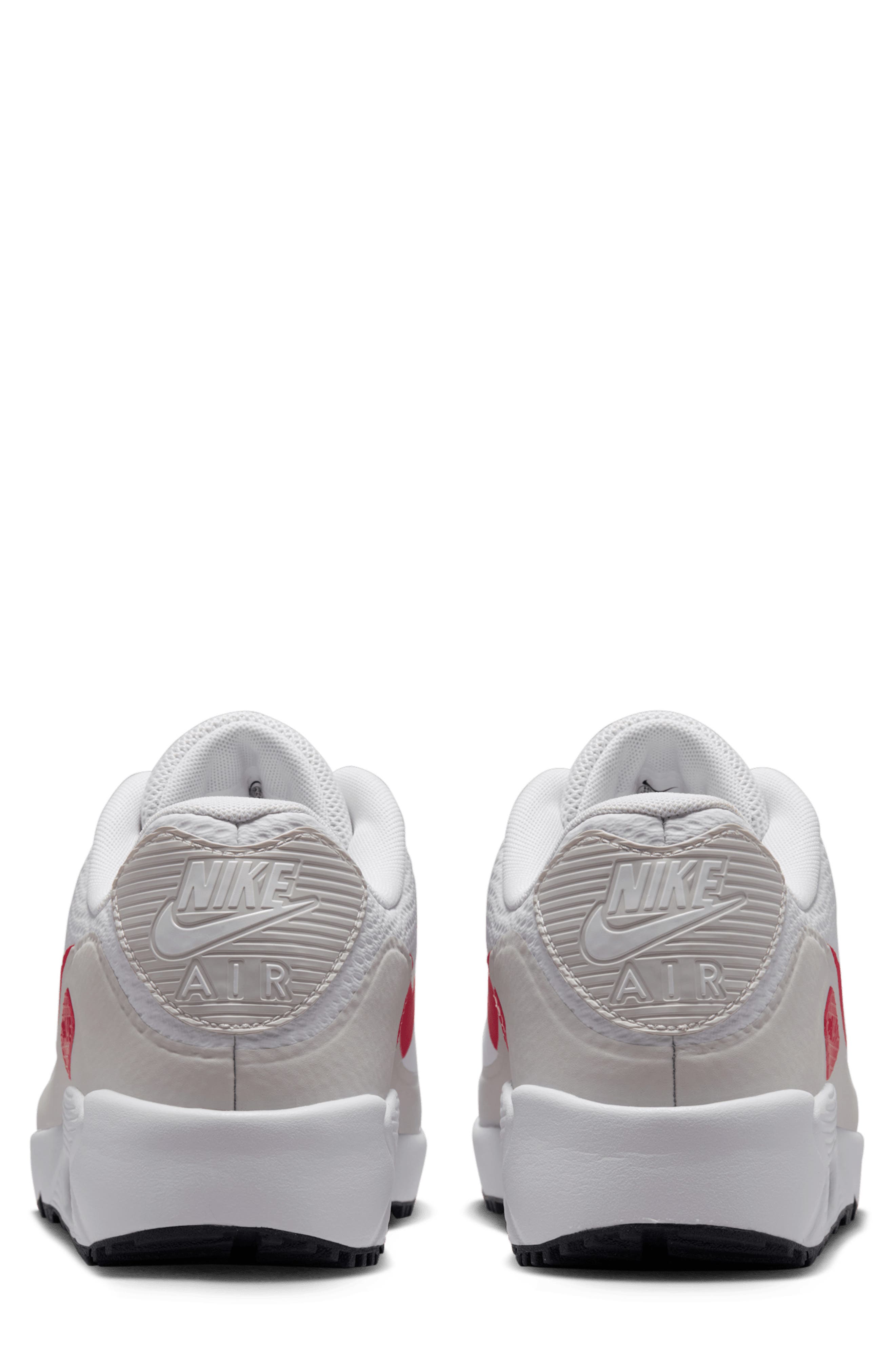 Air Max 90 Sneaker, Alternate, color, WHITE/ PHOTON DUST/ NAVY/ RED