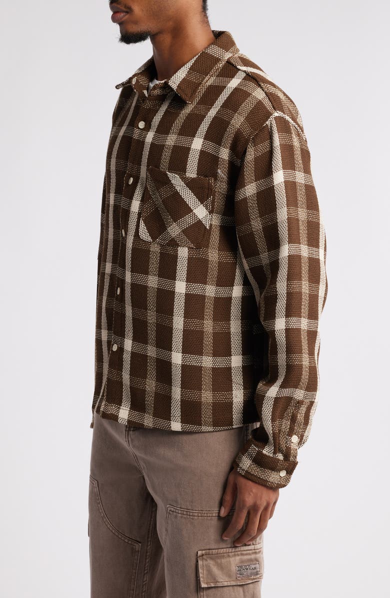 PacSun Plaid Flannel Crop Button-Up Shirt, Alternate, color, 