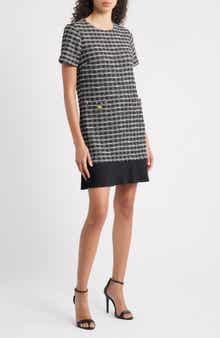 Julia Jordan Pleated Hem Bouclé Minidress