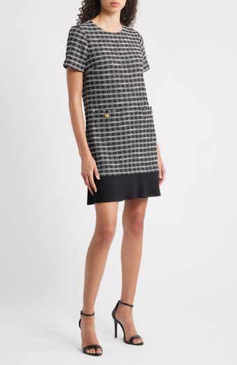 Julia Jordan Pleated Hem Bouclé Minidress