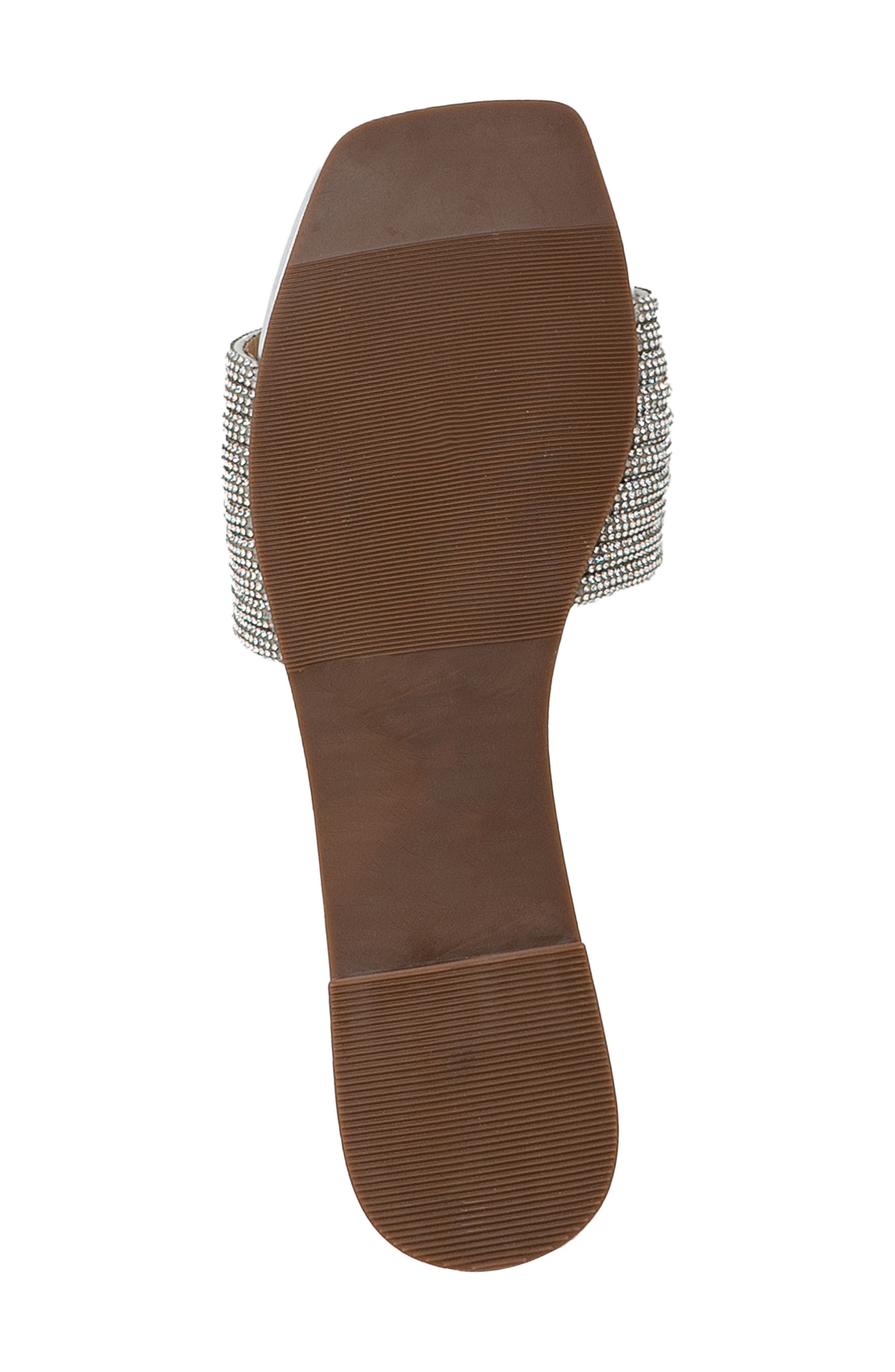 Rhinestone Slide Sandal, Alternate, color, SILVER METALLIC