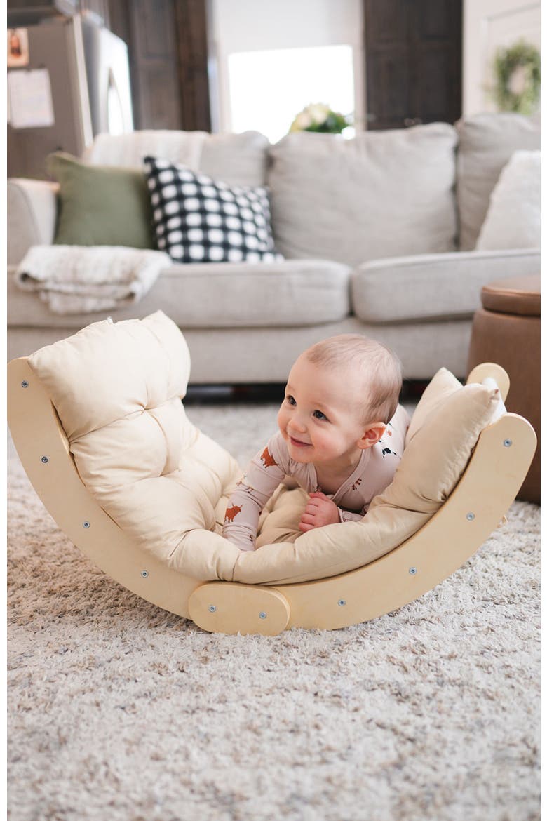 Foldable Climbing Arch & Rocker with Cushion, Alternate, color, Natural Arch