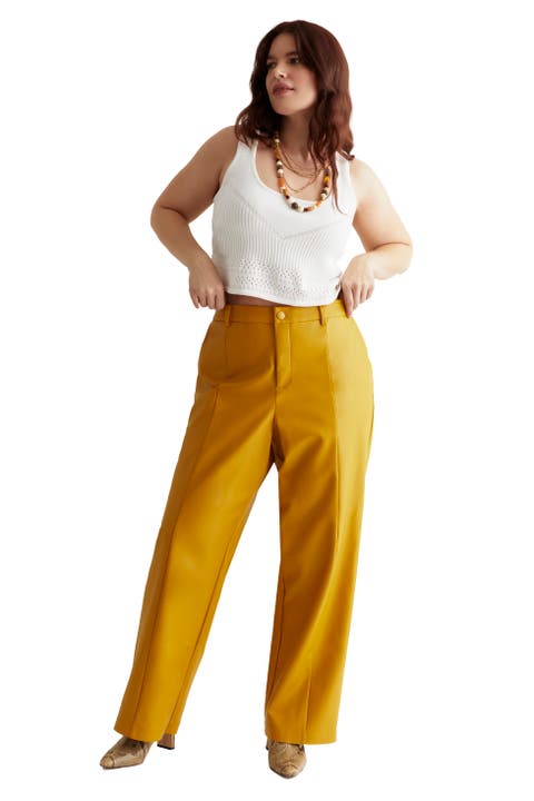 High Waisted Faux Leather Pant